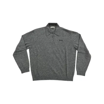 MIU MIU SS25 Cashmere Sweater Women's Dark Gray