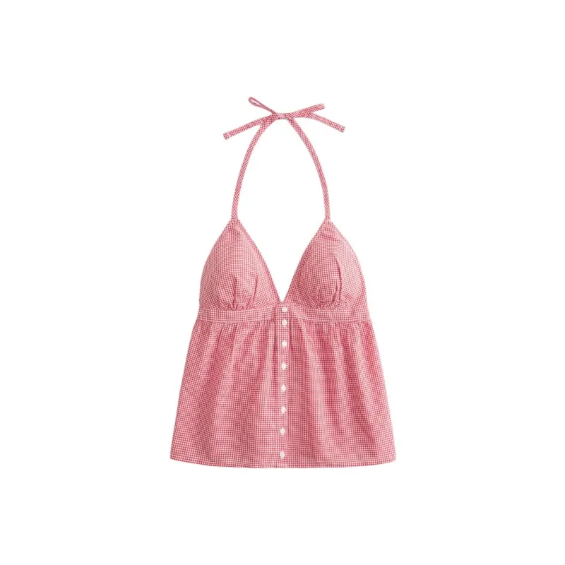 Hollister Camisole Women's Red Plaid-0