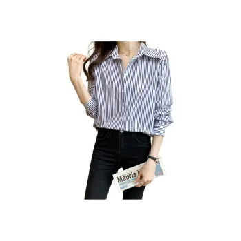 The Temptation Of The Muse Shirt Women's Blue Stripes