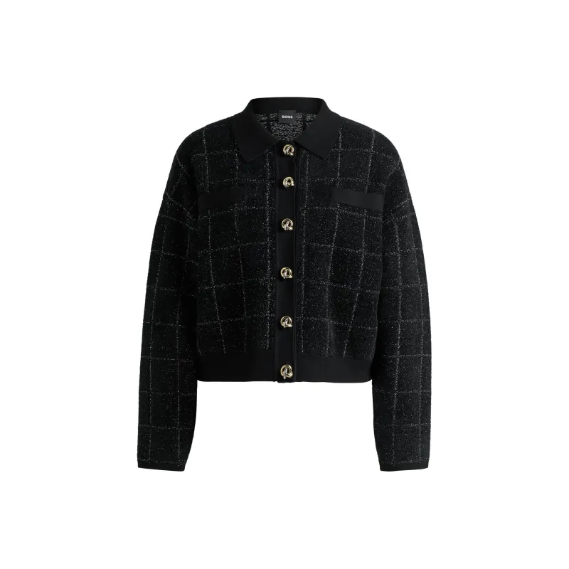 HUGO BOSS Tweed Cropped Jacket-0