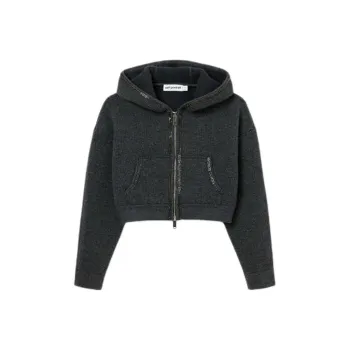 Self portrait Knitted Cropped Hoodie