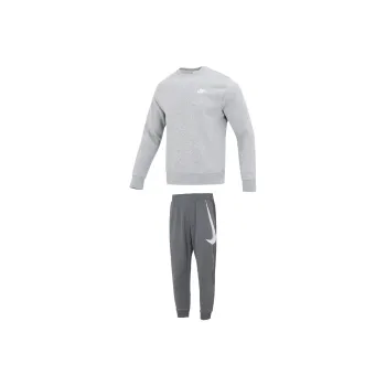 Nike Casual Sportswear Men Set Light Gray Top+Black Pants