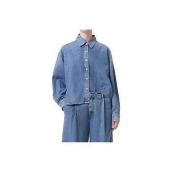 AGOLDE Aiden High Low-hem Denim Shirt