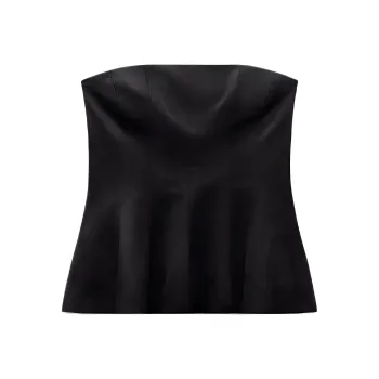 ZARA Trf Strapless Top Women's Black