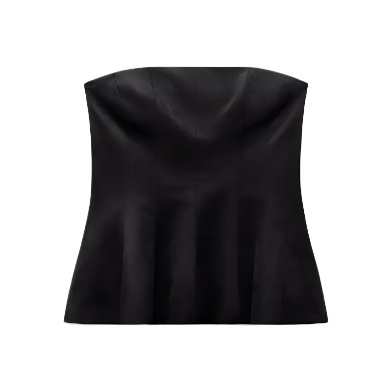 ZARA Trf Strapless Top Women's Black-0