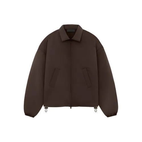 Fear Of God Essentials Military Nylon Hooded Jacket Core Collection Women's Nylon Shell Bomber Wood
