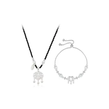 Inkopper Glass Cat Eye Necklaces Women's
