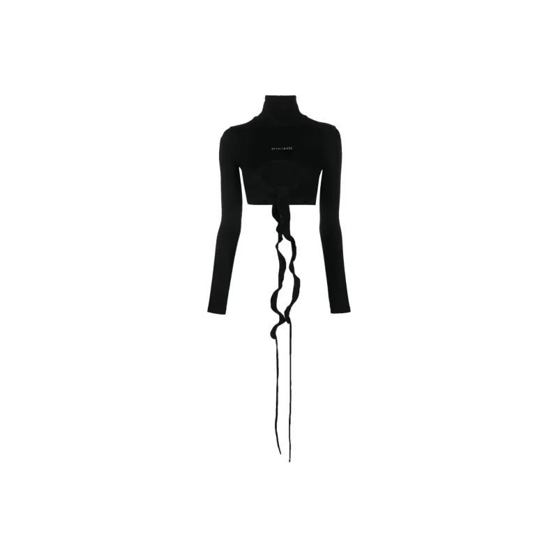 Ottolinger Logo-lettering Roll-neck Cropped Blouse-0
