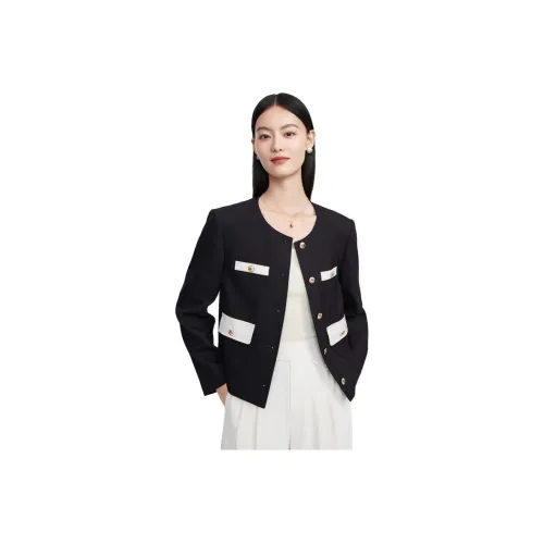 DESIGNICE 블랙 화이트 여성 자켓