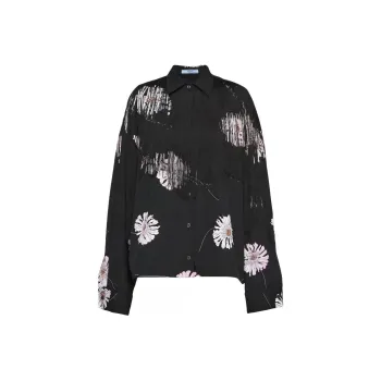 PRADA Floral print Fringed Shirt