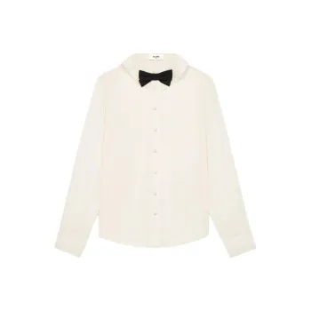 CELINE Mia Shirt With Bow In Silk Crêpe And Acetate