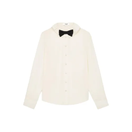 CELINE Mia Shirt With Bow In Silk Crêpe And Acetate