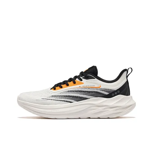 Erke Cushioning Rebound Lightweight Breathable Low Top Running Shoes Men's Microcrystal White/Jet Black
