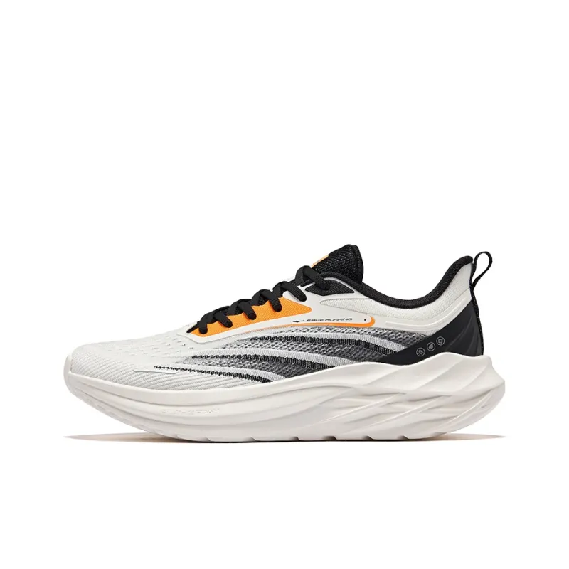 Erke Cushioning Rebound Lightweight Breathable Low-Top Running Shoes Men's Microcrystal White/Jet Black-0