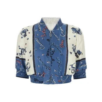 FENDI Astrology-motif Silk Bomber Jacket