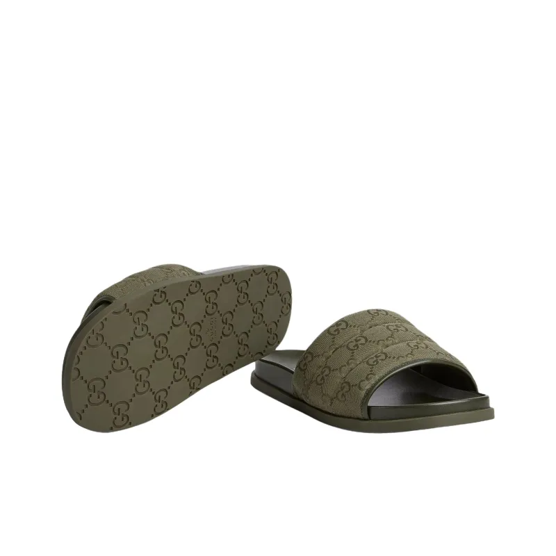 GUCCI Slide Slippers Men's Dark Green-5
