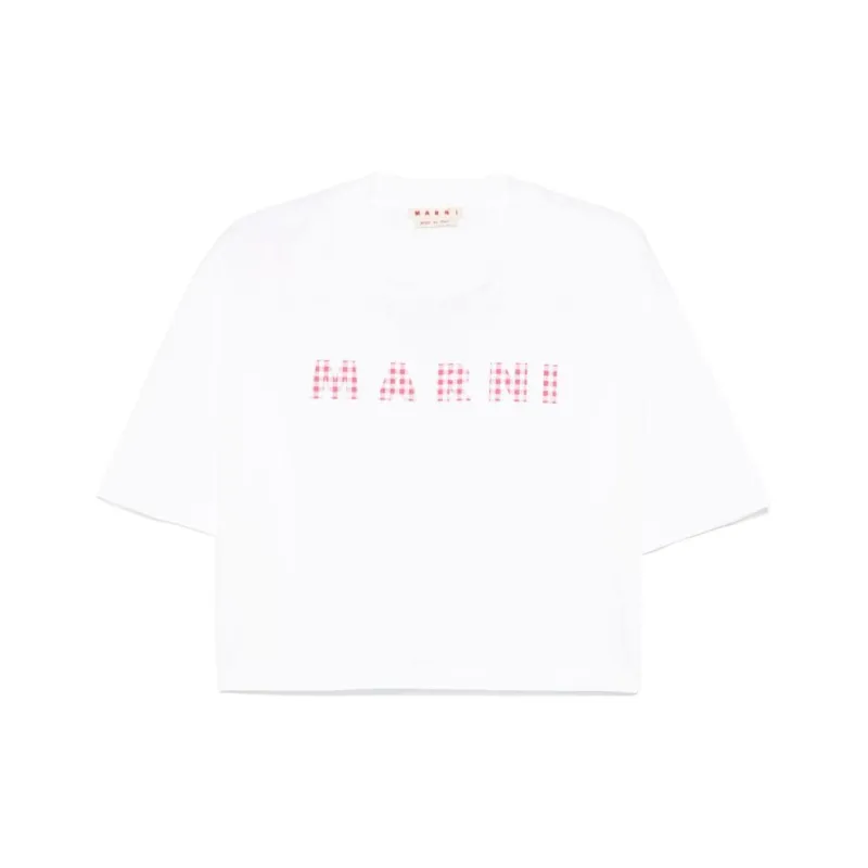 MARNI Logo Printed Cropped T Shirt-0