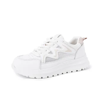 Spider King Breathable Height Increase Low Top Casual Shoes Women's Beige Apricot