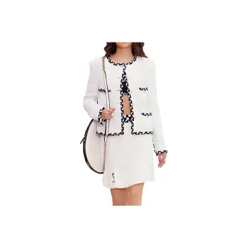 CHANEL Jackets Coats Women's Black White