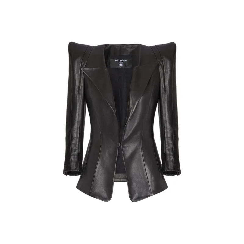 BALMAIN Lambskin Fitted Jacket-0