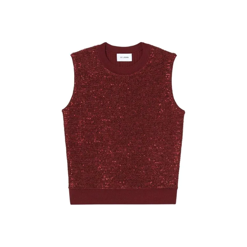 St. John Sequin-detail Organic Wool-blend Top-0