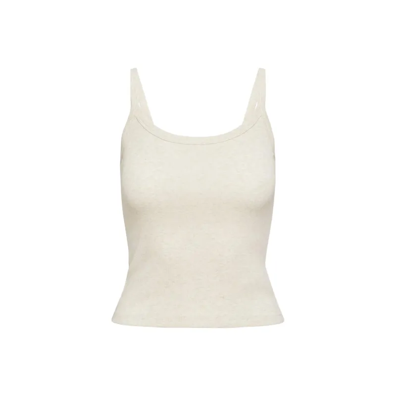 ARITZIA Tna HomeStretchTM Scoopneck Cami Tank Camisole Women's Heather Light Oatmeal/Heather Light Oatmeal-0