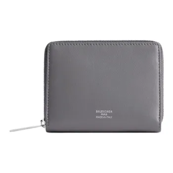 Balenciaga Smooth Calf Leather Coin Purse Women's Dark Gray
