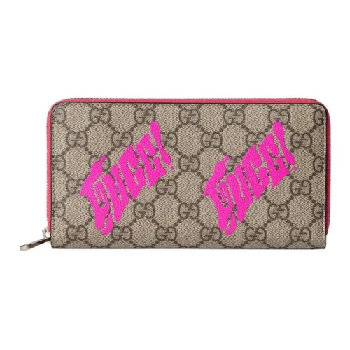 GUCCI GG Monogram Canvas Wallet Men's Beige & Pink