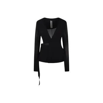 RICK OWENS Hollywood Wrap Jacket 'Black'
