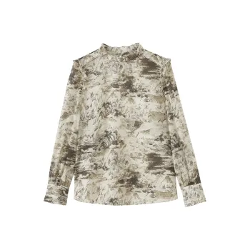 SHUIYUNJIAN Shirt Women's Army Green Flower