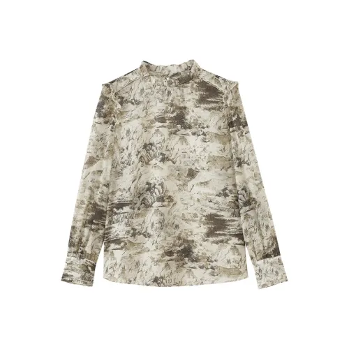 SHUIYUNJIAN Shirt Women's Army Green Flower
