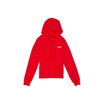 Victoria's Secret PINK Ivy Fleece Campus Full-Zip Hoodie/BV Sweatshirt Women's Bright Vermilion