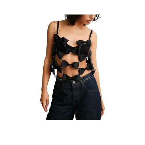 NASTY GAL Bow Chain Statement Top Camisole Women's Black