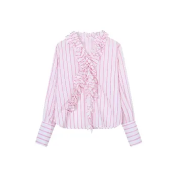 Fish Rabbits Long Sleeved Shirt Women's Pink