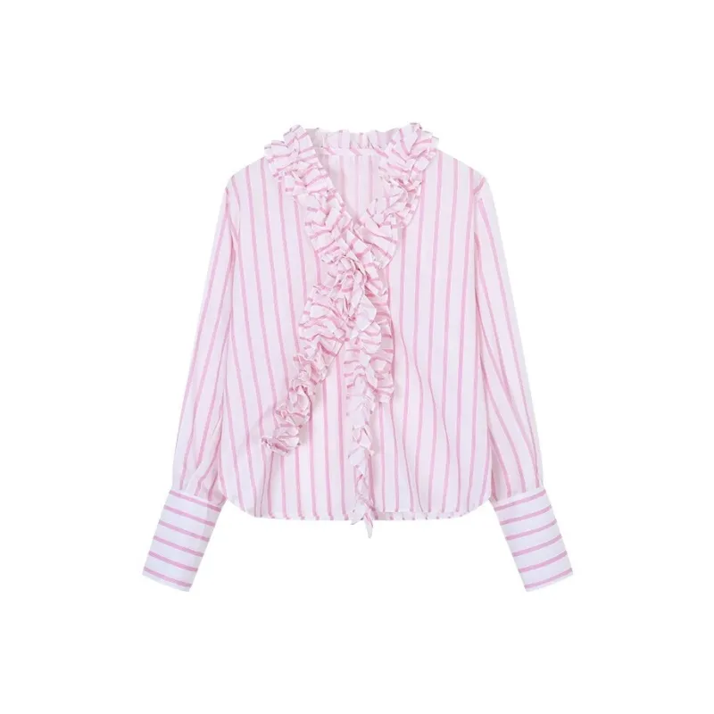Fish Rabbits Long Sleeved Shirt Women's Pink-0