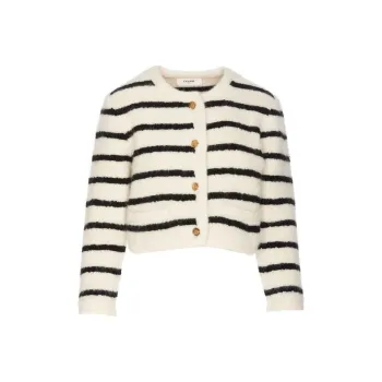 CELINE Marinière Cardigan Jacket In Wool