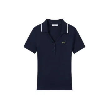 LACOSTE SS25 Polo Shirt Women's Navy Blue/White Multicolor