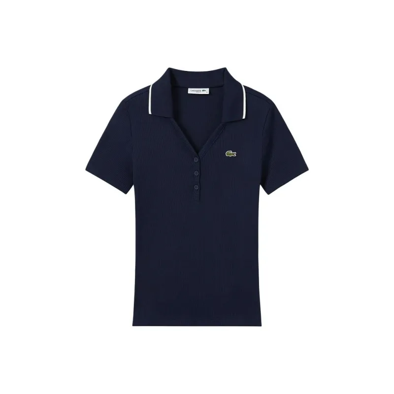 LACOSTE SS25 Polo Shirt Women's Navy Blue/White Multicolor-0