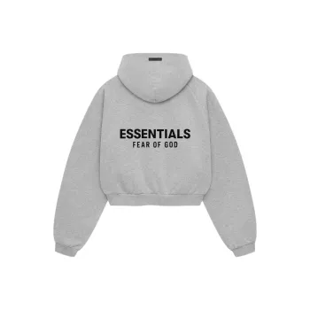 Fear Of God Essentials Fleece Cropped Hoodie 'Grey'