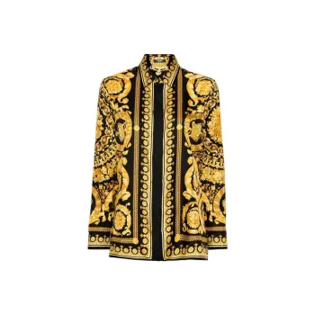 VERSACE Heritage Barocco-Printed Long-Sleeved Shirt