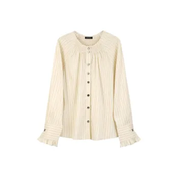NINE WEST Shirt Women's Apricot Stripes