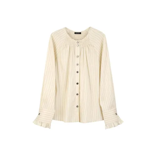 NINE WEST Shirt Women's Apricot Stripes