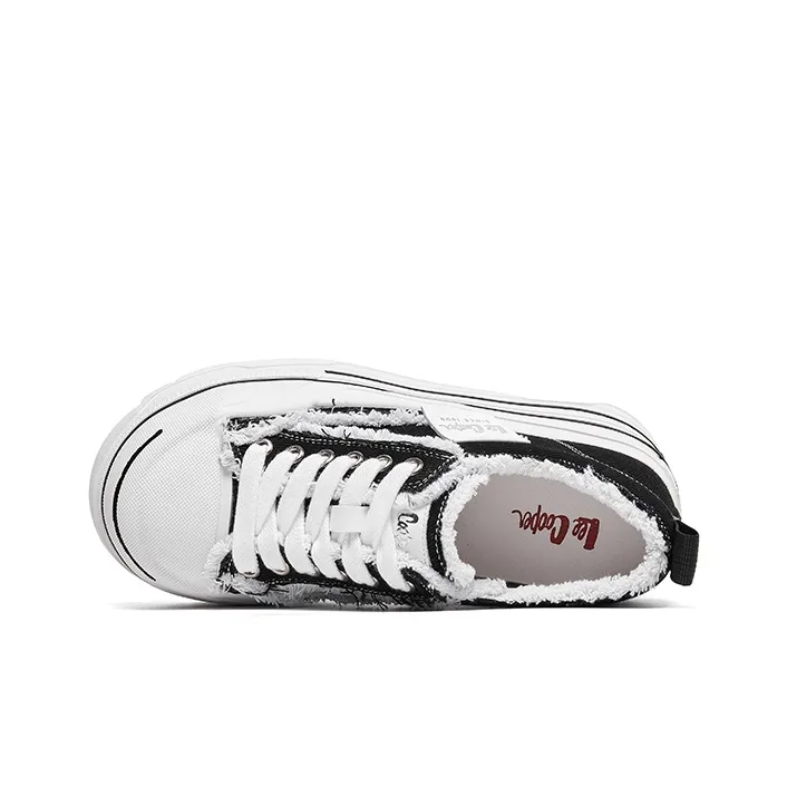 Lee Cooper Slip Resistant, Abrasion Resistant, Lightweight, Height Increasing Low Top Canvas Shoes Women's-1