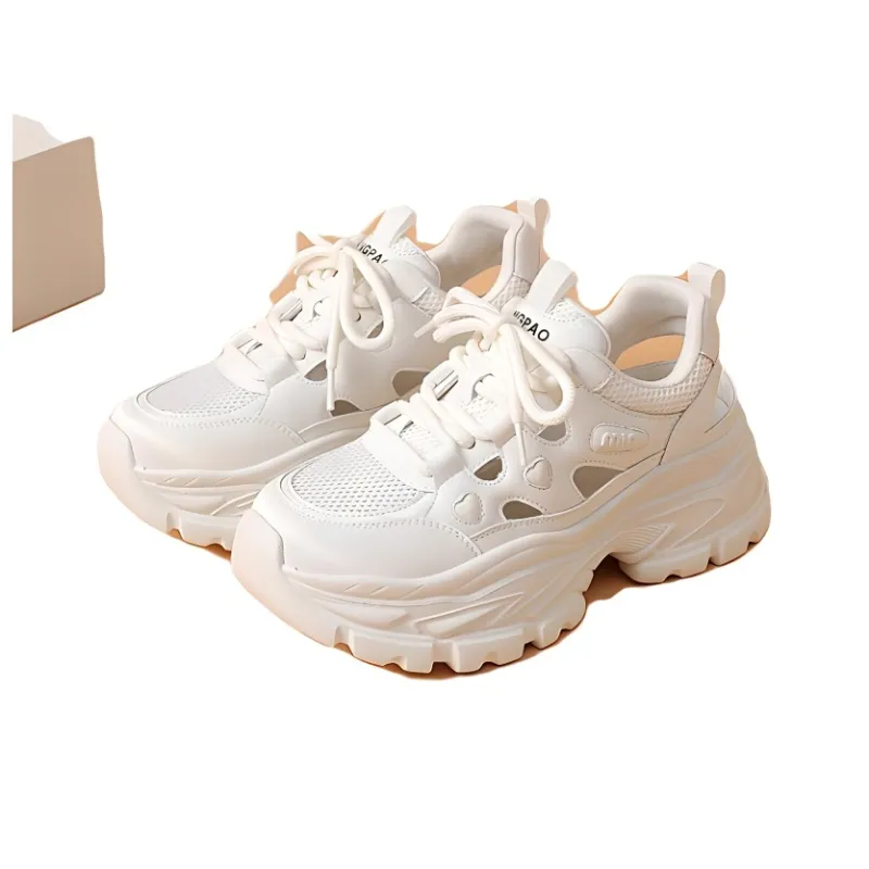 LINGPAO Breathable Low Top Chunky Sneakers Women's-2