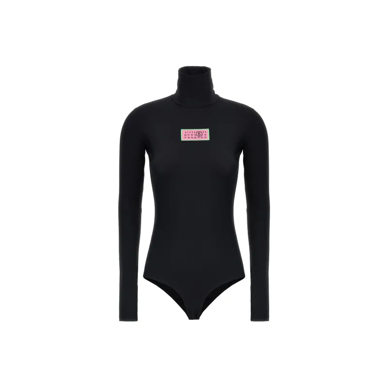 MM6 Maison Margiela Numbers Patch High Neck Bodysuit-0