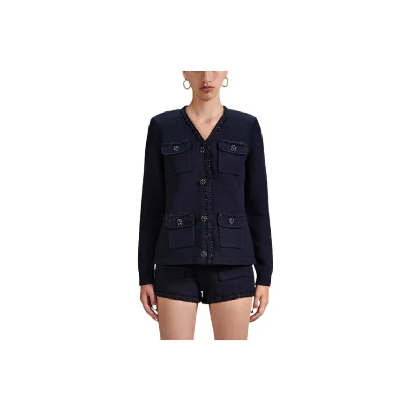 Self portrait SS23 Jackets Women's Navy Blue-0