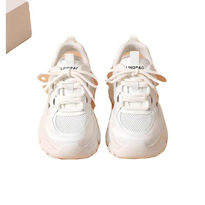 LINGPAO Breathable Low Top Chunky Sneakers Women's-1