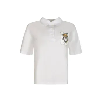 MOSCHINO Teddy Bear Printed Jersey Polo Top