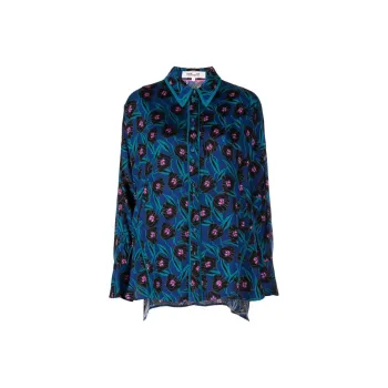 DVF Diane von Furstenberg Alona Satin Floral-print Blouse