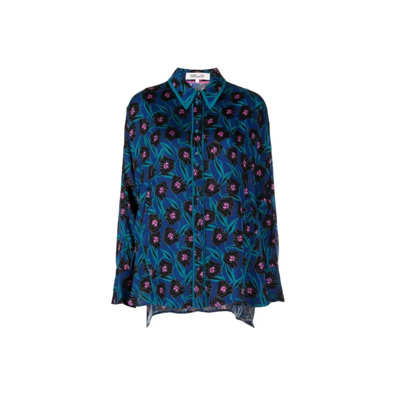 DVF Diane von Furstenberg Alona Satin Floral-print Blouse-0